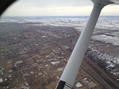 A wider view of the Camrose airport.